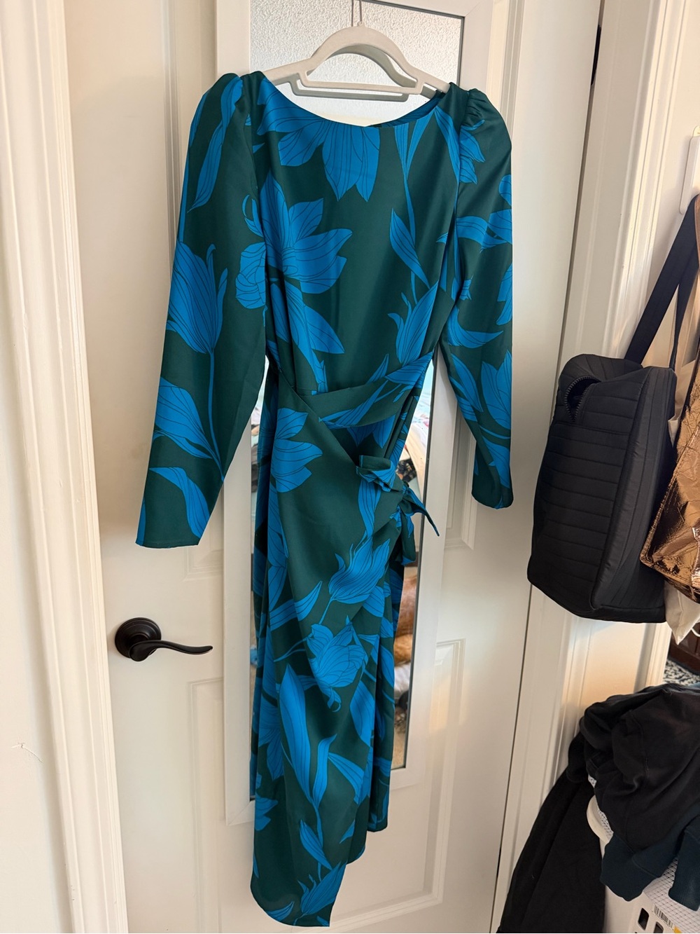 Ann Taylor Long-Sleeve Wrap Midi Dress nwt - Picture 3 of 8